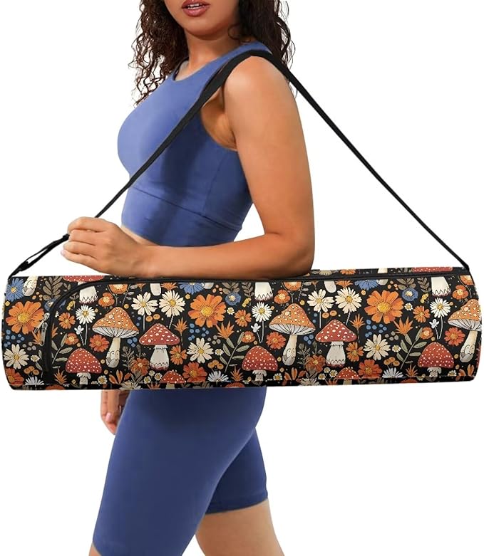 ZCFYGDX Yoga Mat Bag with Adjustable Shoulder Strap and Handle Zipper, 30in Wide x 6.3in Diameter for Yoga Mat Storage