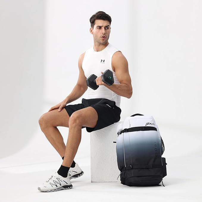 BE SMART 40L Extra Large Gym Backpack for Men, Big Gym Bag with Shoes Compartment, Waterproof Heavy Duty Duffel Bags, Men's Workout Backpacks for Outdoor Sport,Hiking,Camping,Travel