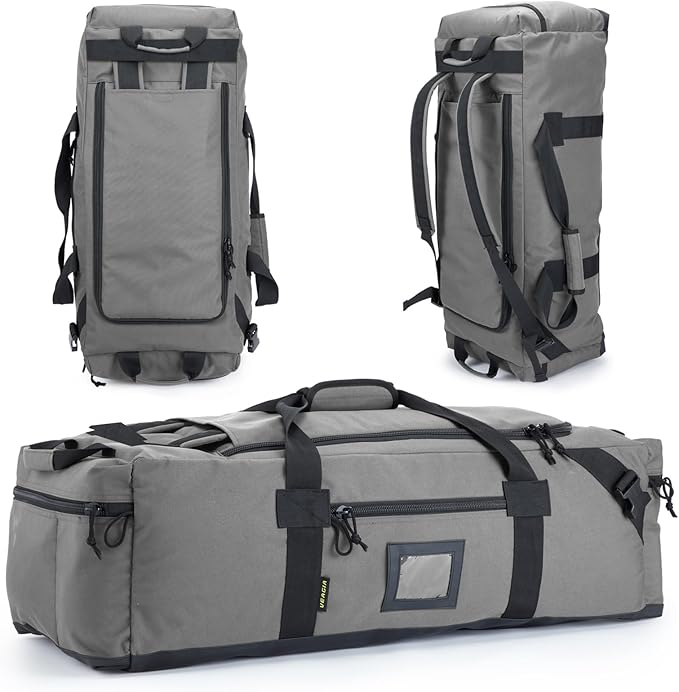 105l Large Duffel Bag For Travel, Gym & Sports - Water Repellent Polyester, Hidden Straps, Shoe Compartment - Perfect Luggage Duffle Bag Or Backpack For Men & Women