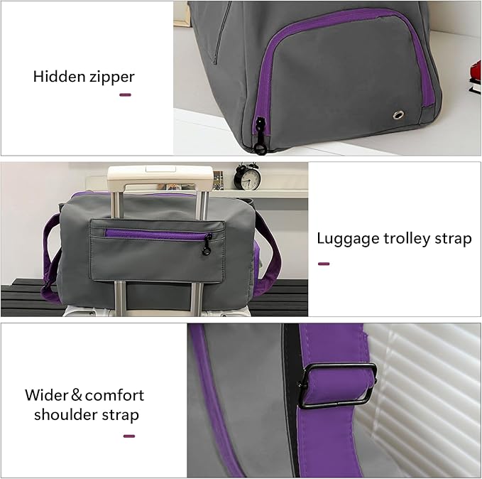 Small Gym Bag for Women Sports Duffel Bag with Shoes Compartment, Waterproof Travel Duffel Bag Carry on Bag Overnight Bag Weekender Bags for Workout Swimming Yoga Dance