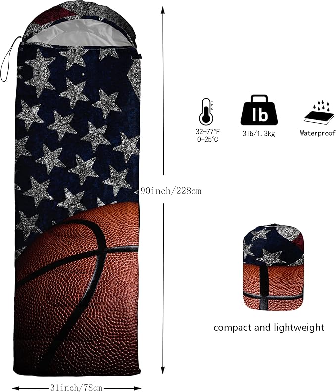 QOOMO Camping Sleeping Bags,3 Season Warm & Cool Weather,Lightweight,Waterproof Sleeping Bags for Adults & Kids,Traveling,and Outdoors,Camping Gear Equipment