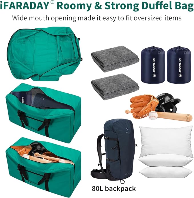 110L Extra Large Duffel Bag 32.5 inch Travel Duffle Bag lightweight Luggage Storage Bag for Outdoor, Camping, Sport-Green