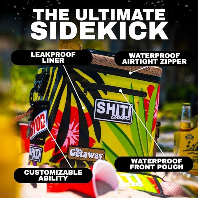 SHITI Coolers Cooler for Camping, Travel, Beach, Soft Lunch Box for Food, Drinks & Ice, Portable, Waterproof 24 Hr Insulated Bag with Shoulder Straps, Customizable