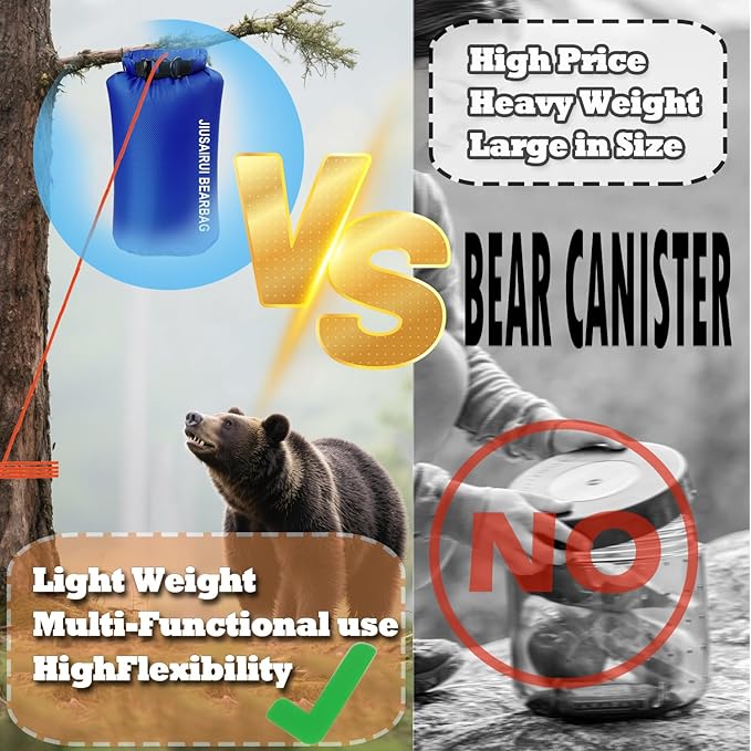 7.8Oz Ultralight Bear Bag Hanging Kit: 30D Waterproof Bear Proof Food Storage for Backpacking and Camping Alternative to Bear Canister