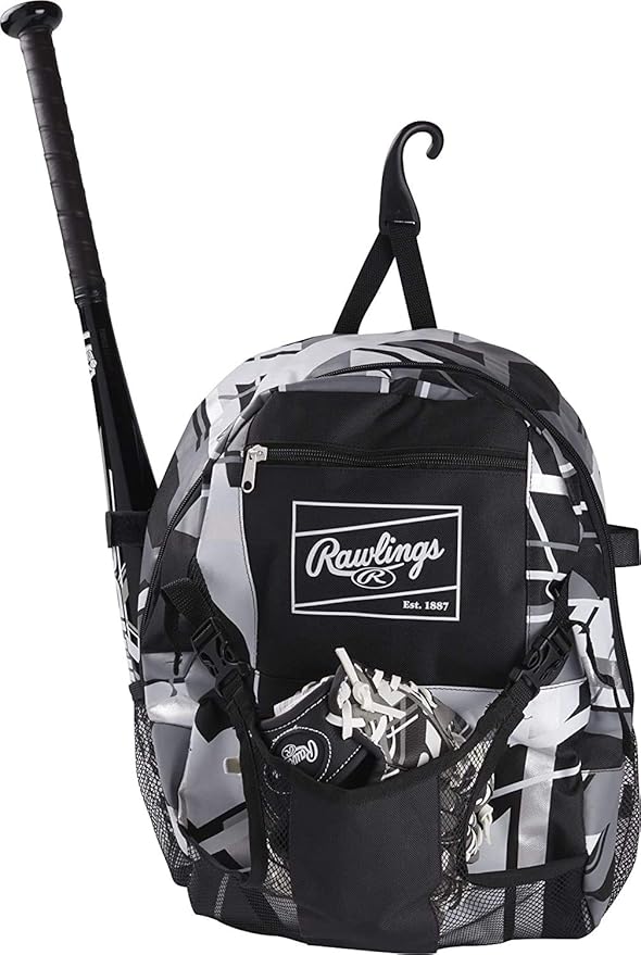 Rawlings- REMIX Backpack Equipment Bag, T-Ball & Youth Baseball/Softball | Black (Pack of 6)