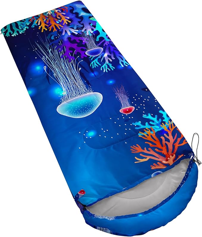 QOOMO Camping Sleeping Bags,3 Season Warm & Cool Weather,Lightweight,Waterproof Sleeping Bags for Adults & Kids,Traveling,and Outdoors,Camping Gear Equipment