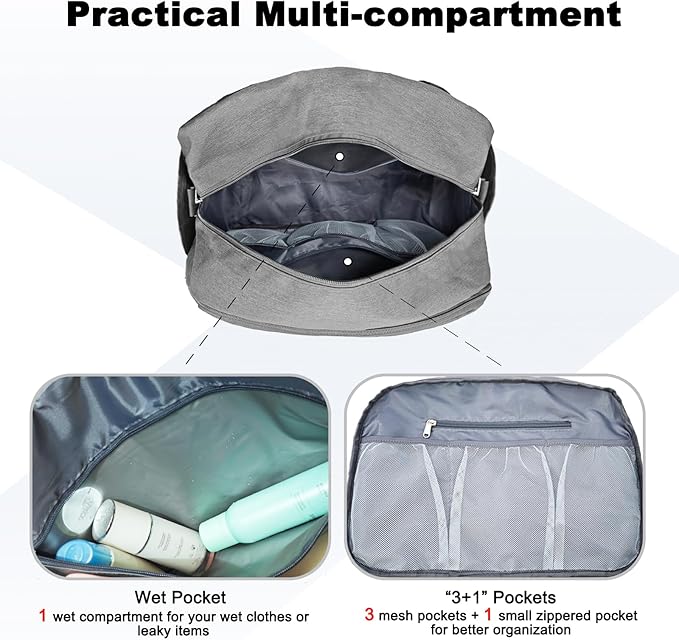 18" Small Carry on Bags for Airplanes with Laptop & Wet Compartment Underseat for Spirit Airlines Personal Item Travel Bag 18x14x8 in Duffle Gym Bag for Women Men