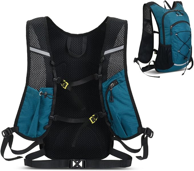 YAPJEB Hiking Hydration Vest Backpack 18L Lightweight with 2L Water Pack Bladder Daypack for Men Women Cycling, Running, Hiking and Biking (03 Blue Only Vest 18L)