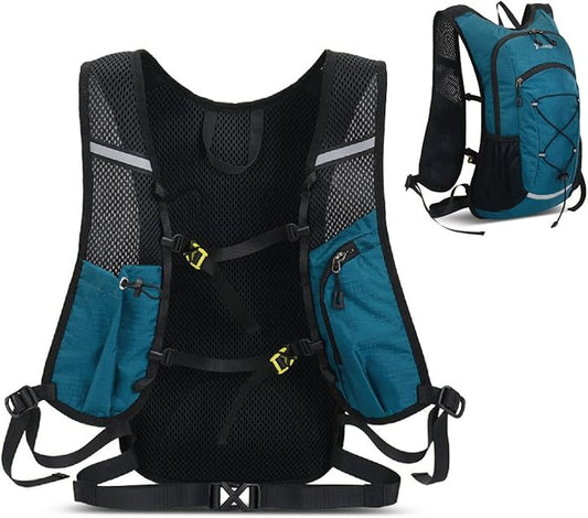 YAPJEB Hiking Hydration Vest Backpack 18L Lightweight with 2L Water Pack Bladder Daypack for Men Women Cycling, Running, Hiking and Biking (03 Blue Only Vest 18L)