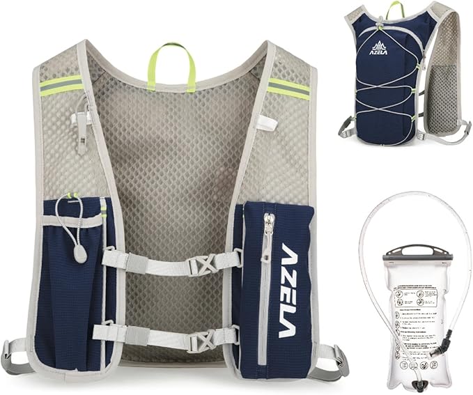 YAPJEB Lightweight Hydration Pack Backpack Vest, Optional 1.5L 2L BPA Free Water Bladder - Leakproof Breathable for Men Women Running Hiking Cycling Marathon