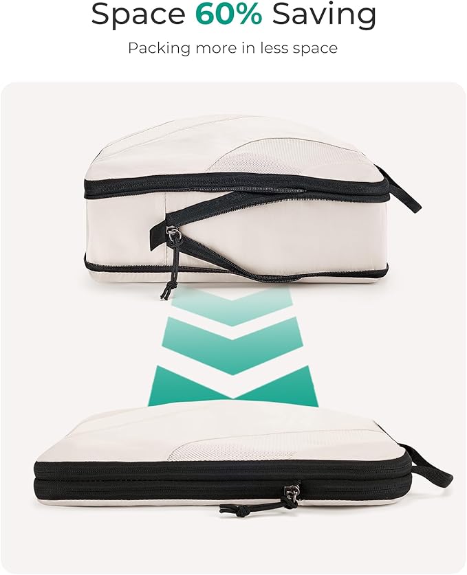 BAGSMART Compression Packing Cubes, 6 Set/4 Set/2 Set Travel Packing Cubes for Carry on Suitcases, Compression Suitcase Organizers Bag Set & Travel Cubes for Luggage, Lightweight Packing Organizers