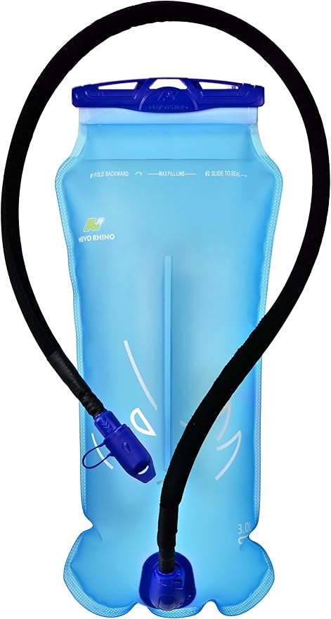N NEVO RHINO Hydration Bladder 2L-3L with Bladder Insulator, Water Bladder for Hiking Backpack, Leakproof Water Pouch, BPA-Free Water Reservoir Hydration Pack for Hiking Running Camping Cycling Skiing