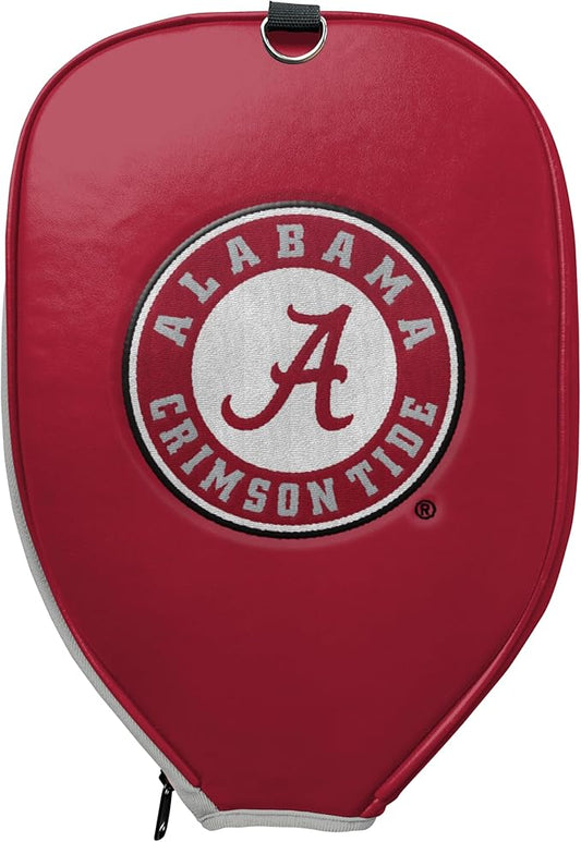 Officially Licensed Collegiate Pickleball Paddle Cover - Lightweight PU Leather Material - Durable Foam Interior Protection with Zippered Closure - Fits Most Paddles on the Market