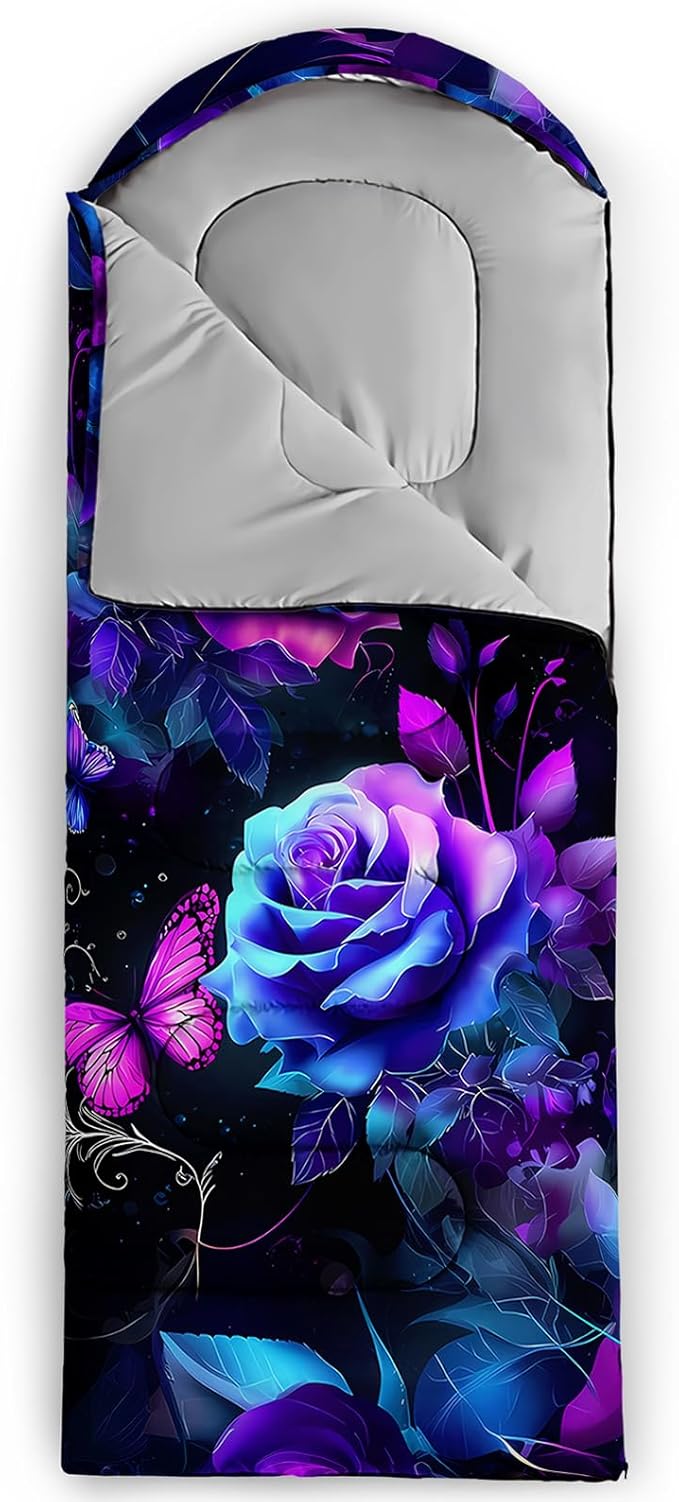 QOOMO Camping Sleeping Bags,3 Season Warm & Cool Weather,Lightweight,Waterproof Sleeping Bags for Adults & Kids,Traveling,and Outdoors,Camping Gear Equipment