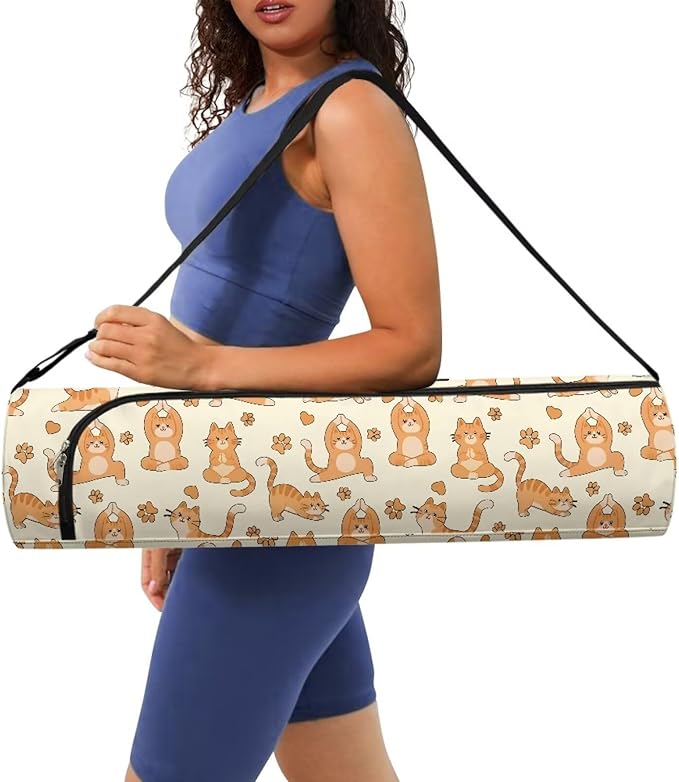 ZCFYGDX Yoga Mat Bag with Adjustable Shoulder Strap and Handle Zipper, 30in Wide x 6.3in Diameter for Yoga Mat Storage