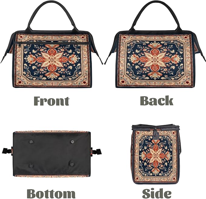 Travel Duffle Bag, Bohemian Print Floral Overnight Weekender Tote Bag for Women Men Waterproof Carry On Luggage with Zipper Lightweight Sport Gym Bag for Traveling Yoga Camping Traveling Gifts