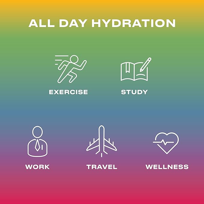 CWENCH HYDRATION Electrolyte Drink Mix Rainbow Swirl 11oz | Zero Sugar Hydration Powder with 7 Electrolytes, B Vitamins & Amino Acids, No Caffeine, Hydration Mix for Sports, Work, Travel & Wellness