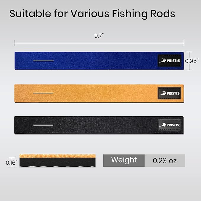 Pristis 6 pcs Fishing Rod Tie Wraps, Pole Twist Bungee Strap for Carrying, Rod Belt Band Holder for Spinning Casting Fly