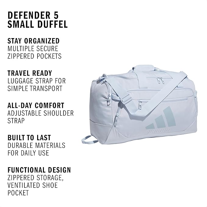 adidas Defender 5 Duffel Bag – Premium Duffle for Sports, Gym & Travel