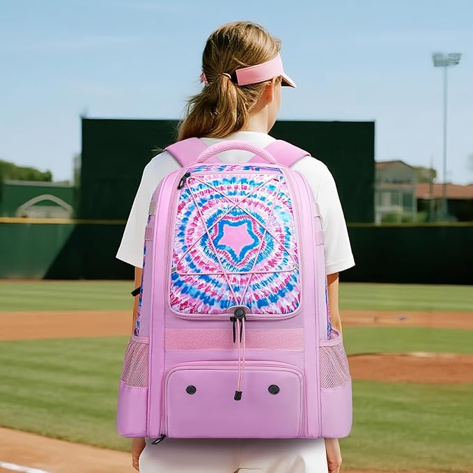 Baseball Bag for Youth | Softball Backpack 50L Large Capacity with Shoe Compartment and 4 Bat Holders | Nova Flare Series
