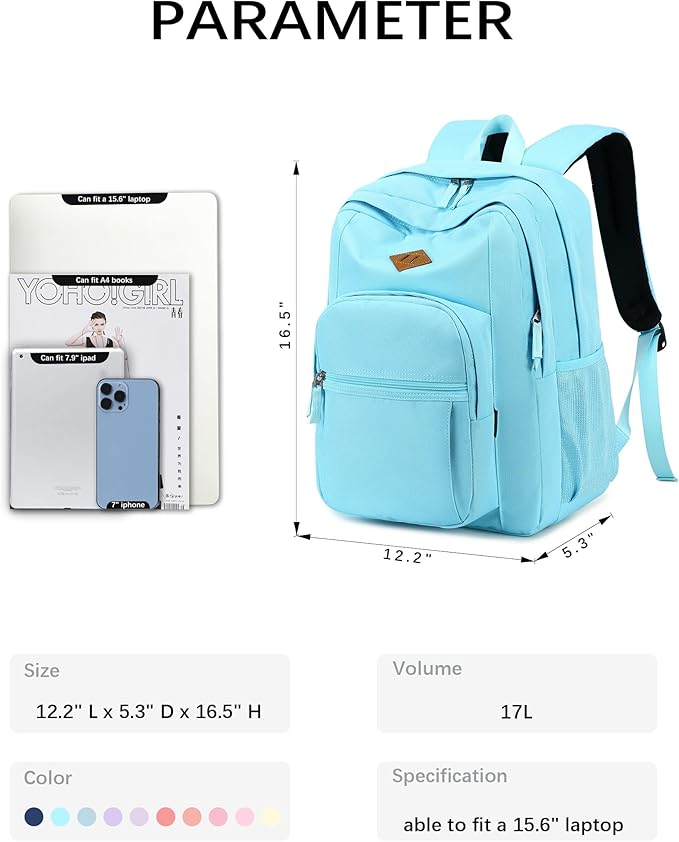 abshoo Classical Basic Travel Backpack For School Water Resistant Bookbag | For School, For School