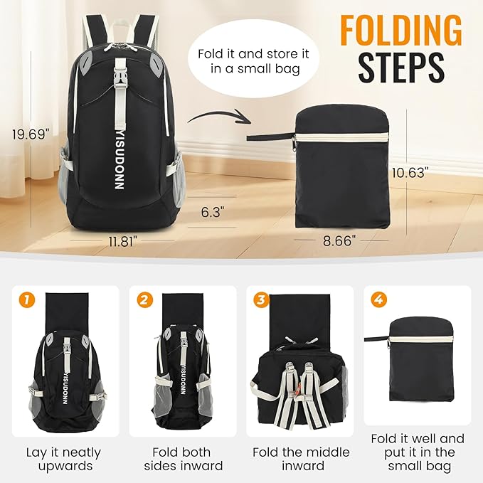 YISUDONN Hiking Backpack, 30L Lightweight Camping Water Resistant Large Hiking Bag Outdoor Travel Daypack for Men Wome