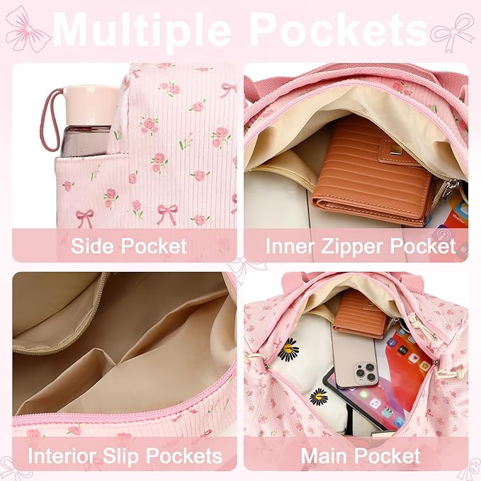 BTOOP Duffle Bag for Gym Sports Women Girls Workout Travel Bag Weekender with Shoe Compartment and Wet Pocket