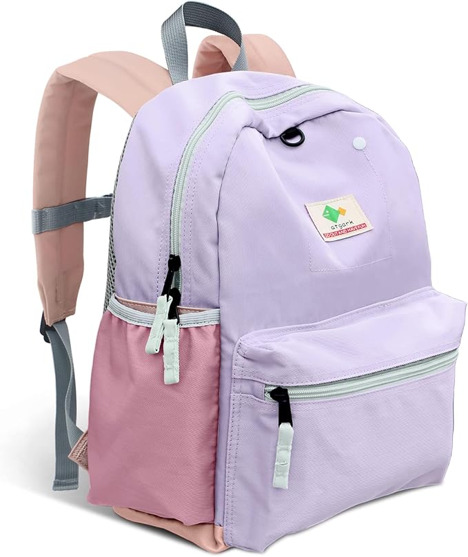 atgark Kids Backpacks, Unisex, Purple, 15" H, 1L, Modern, Animal Theme, 6-9 Years, Elementary School, Travel, 1.9" W x 0.78" D