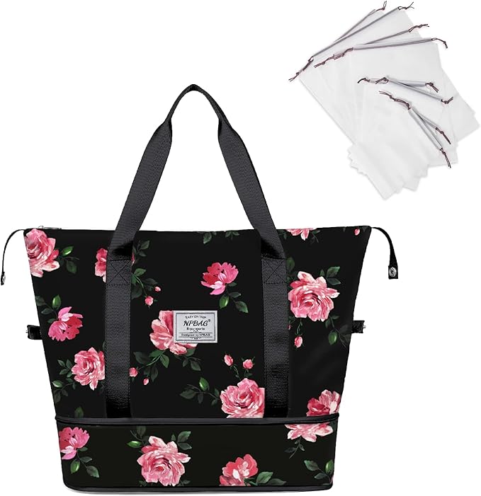 NPBAG Women Travel Duffel, Multi Functional Large Expandable Weekender Carry-on Tote, Gym Workout Overnight Bag, Mommy Hospital Bag for Labor and Delivery