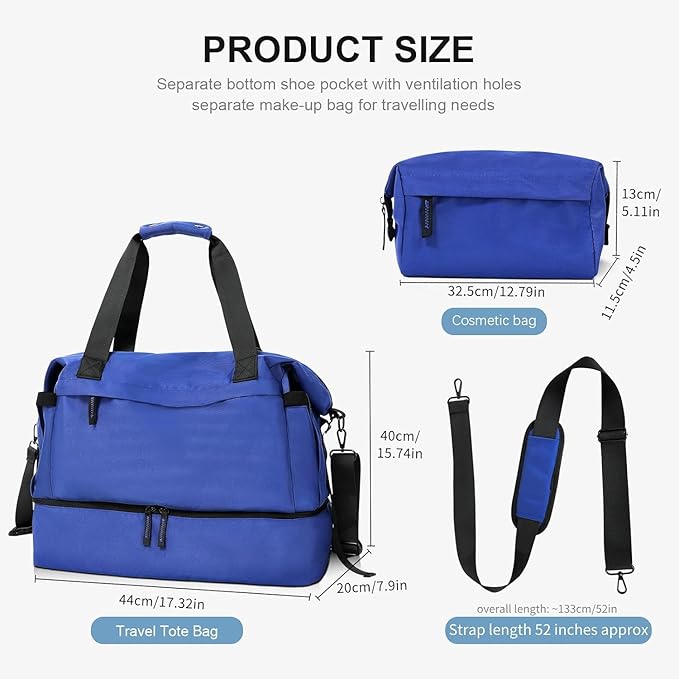 Gym Bag for Men Women, Tactical Travel Duffel bag with Removable Dividers & Shoe Compartment, Weekender Carry on Bag with Toiletry Bag, Overnight Range Bag for Workout Soccer Yoga Gym