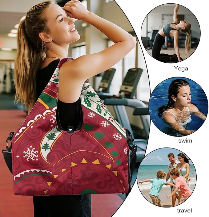 ZCFYGDX Yoga Gym Bag with Removable Adjustable Shoulder Strap, Shoe Compartment & Top Yoga Mat Holder 17.72x8.66x9.84in