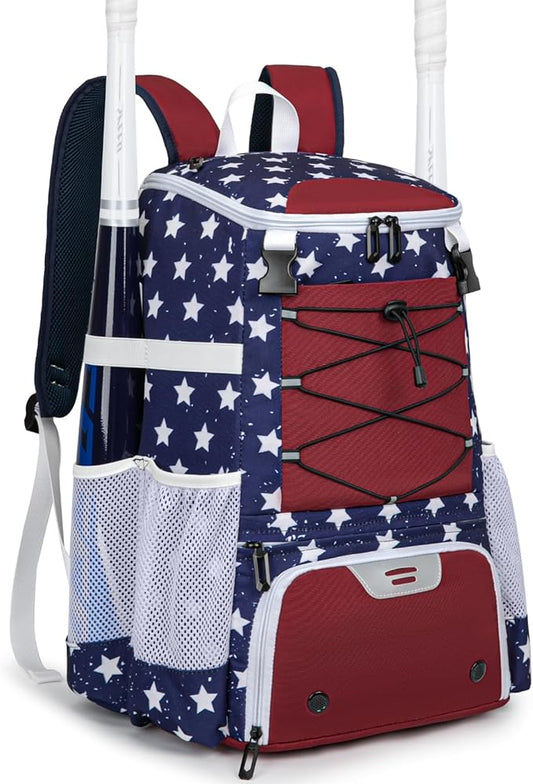 Baseball Bag for Youth and Adult, Softball Backpack 40L Large Capacity, Bat Backpack with Shoes Compartment and Hidden Helmet Holder