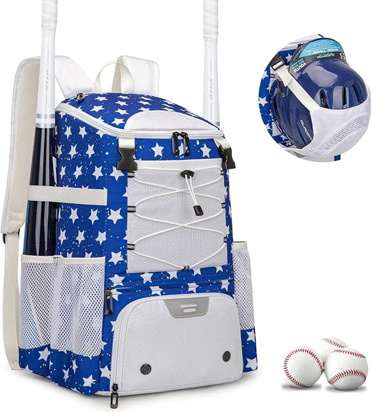 Baseball Bag for Youth and Adult, Softball Backpack 40L Large Capacity, Bat Backpack with Shoes Compartment and Hidden Helmet Holder