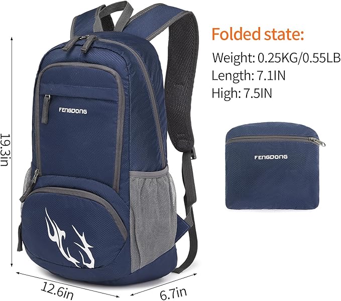 FENGDONG 35L Lightweight Foldable Waterproof Packable Travel Small Hiking Backpack Daypack for men women