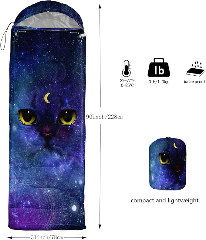 Sleeping Bags for Adults and Kids Camping Sleeping Bags for Girls and Boys Lightweight Waterproof Cold/Warm 3-Season Outdoor Travel with Compression Bags