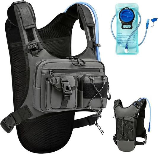 Criuage USA Original Patent Running Hydration Vest Backpack, Lightweight Chest Pack with 2.0L Water Bladder Bag Daypack for Hiking Running Cycling Race Marathon for Women Men