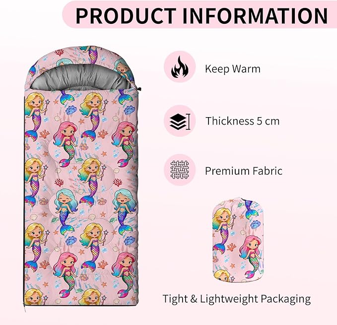 Camping Sleeping Bags, Lightweight Waterproof Sleeping Bag and Compact with Compression Sack for Outdoor