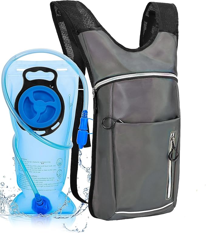 Cofurni Hydration Backpack with 2L Water Bladder, Raves Water Backpack, Lightweight Insulation Hydration Pack for Men and Women, Suitable for Music Festivals, Raves, Hiking, Activities