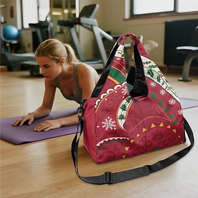 ZCFYGDX Yoga Gym Bag with Removable Adjustable Shoulder Strap, Shoe Compartment & Top Yoga Mat Holder 17.72x8.66x9.84in