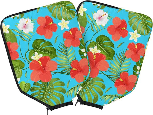 2PCS Pickleball Paddle Covers Case - Elongated Protective Paddle Case for Rackets Zipper Racket Sleeve with Mesh Pocket Protective Bag,Pickleball Accessories