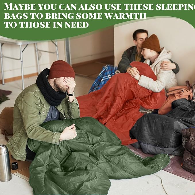 Tudomro 16 Pack Winter Camping Sleeping Bags Bulk for Homeless Adults Cold Weather Lightweight Waterproof Compact Backpacking Sleeping Bag Gifts for Travel Hiking Christmas