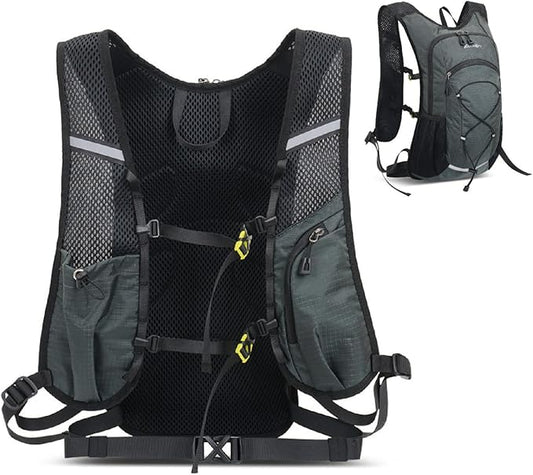 YAPJEB Hiking Hydration Vest Backpack 18L Lightweight with 2L Water Pack Bladder Daypack for Men Women Cycling, Running, Hiking and Biking (03 Grey Only Vest 18L)
