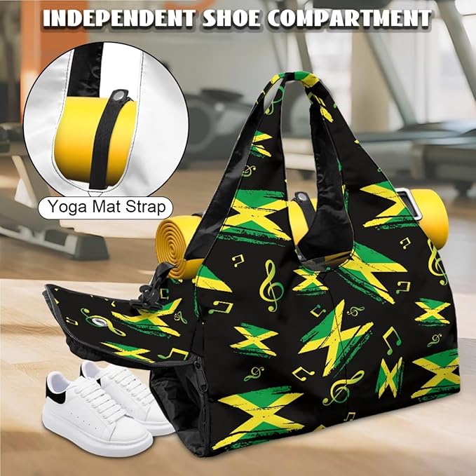 ZCFYGDX Yoga Gym Bag with Removable Adjustable Shoulder Strap, Shoe Compartment & Top Yoga Mat Holder 17.72x8.66x9.84in