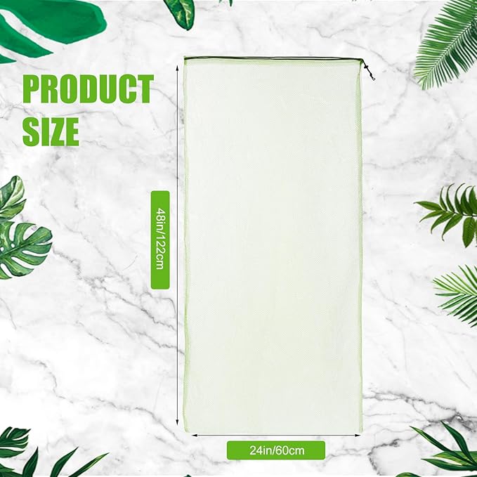 6 Pcs large Mesh Bag 24 x 48 inch Ball Mesh Drawstring Storage Sports Equipment Bag for Balls Beach