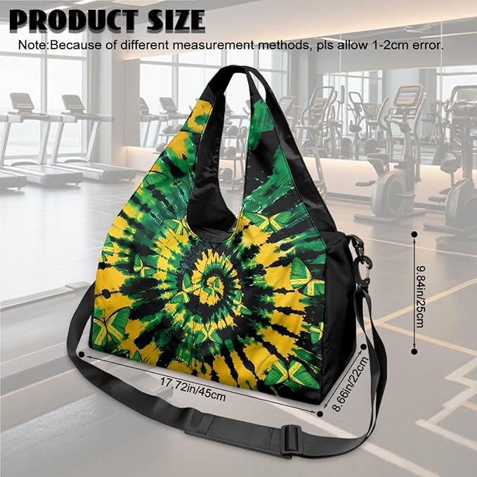ZCFYGDX Yoga Gym Bag with Removable Adjustable Shoulder Strap, Shoe Compartment & Top Yoga Mat Holder 17.72x8.66x9.84in