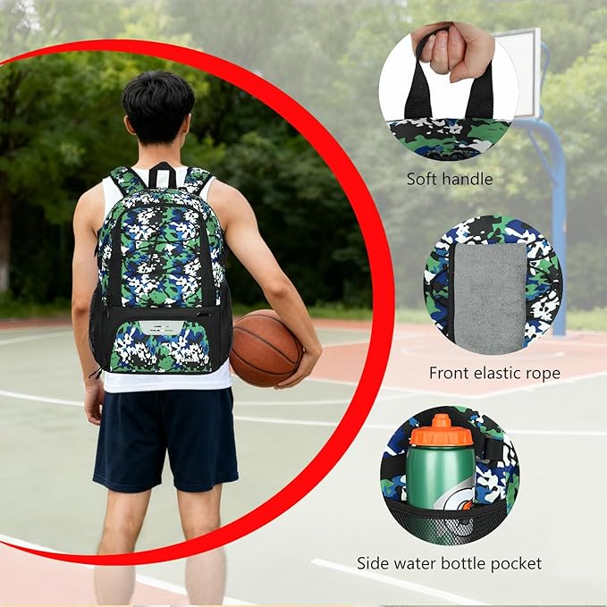 Goloni Basketball Backpack,Large Sports Bag with Ball Compartment & Shoe Compartment,Basketball Bag Fit Volleyball, soccer,Gym