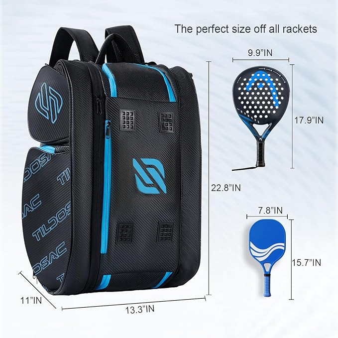 2-in-1 Detachable Pickleball & Padel Bag for Men Women | Thermal Foil Insulated Racket Compartment | Outdoor & Gym