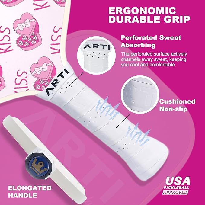 ARTI Pickleball Paddles Set of 2-USAPA Approved Fiberglass Surface Pickleball Set,2 Pickleball Rackets, 4 Balls and 1 Portable Carry Bag