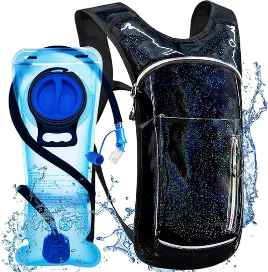 Cofurni Hydration Backpack with 2L Water Bladder, Raves Water Backpack, Lightweight Insulation Hydration Pack for Men and Women, Suitable for Music Festivals, Raves, Hiking, Activities