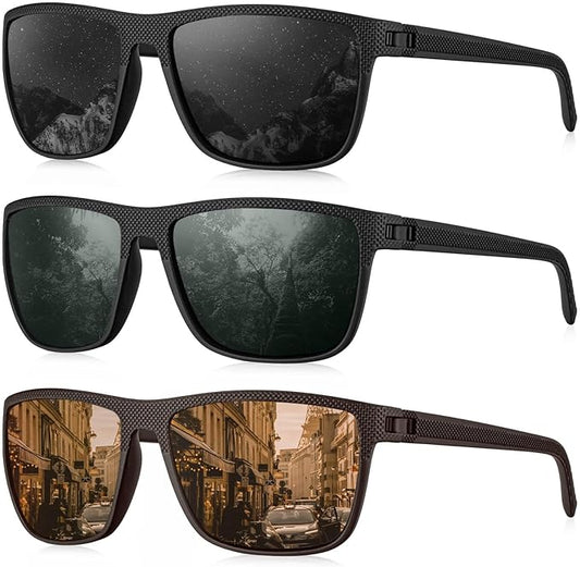KALIYADI Polarized Sunglasses for Men, Lightweight Sun Glasses with UV Protection for Driving Fishing Golf